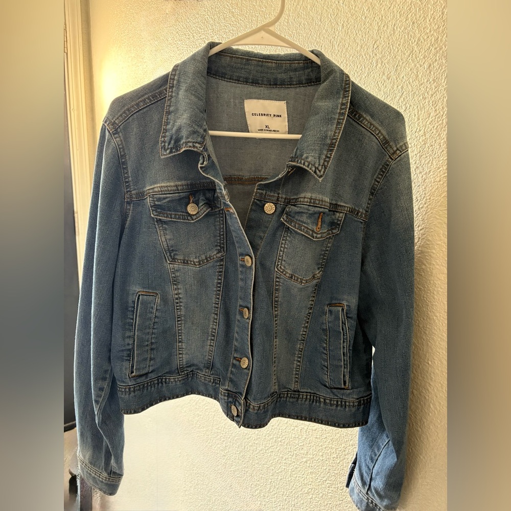 Celebrity Pink Women's Classic Blue Jean Jacket